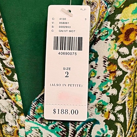 NWT Anthropology - Forest Floral Print Long Sleeve Mini Dress Size 2 - Picture 5 of 6